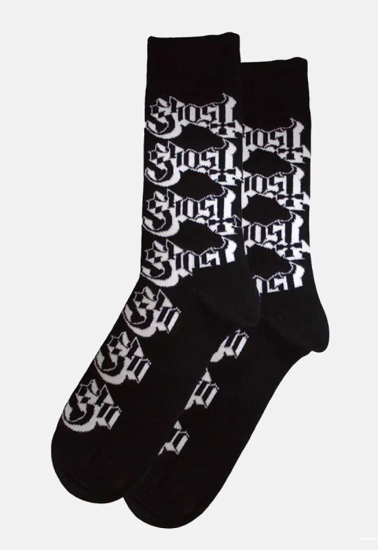 Logo Pattern Socks sold by Damaged Society