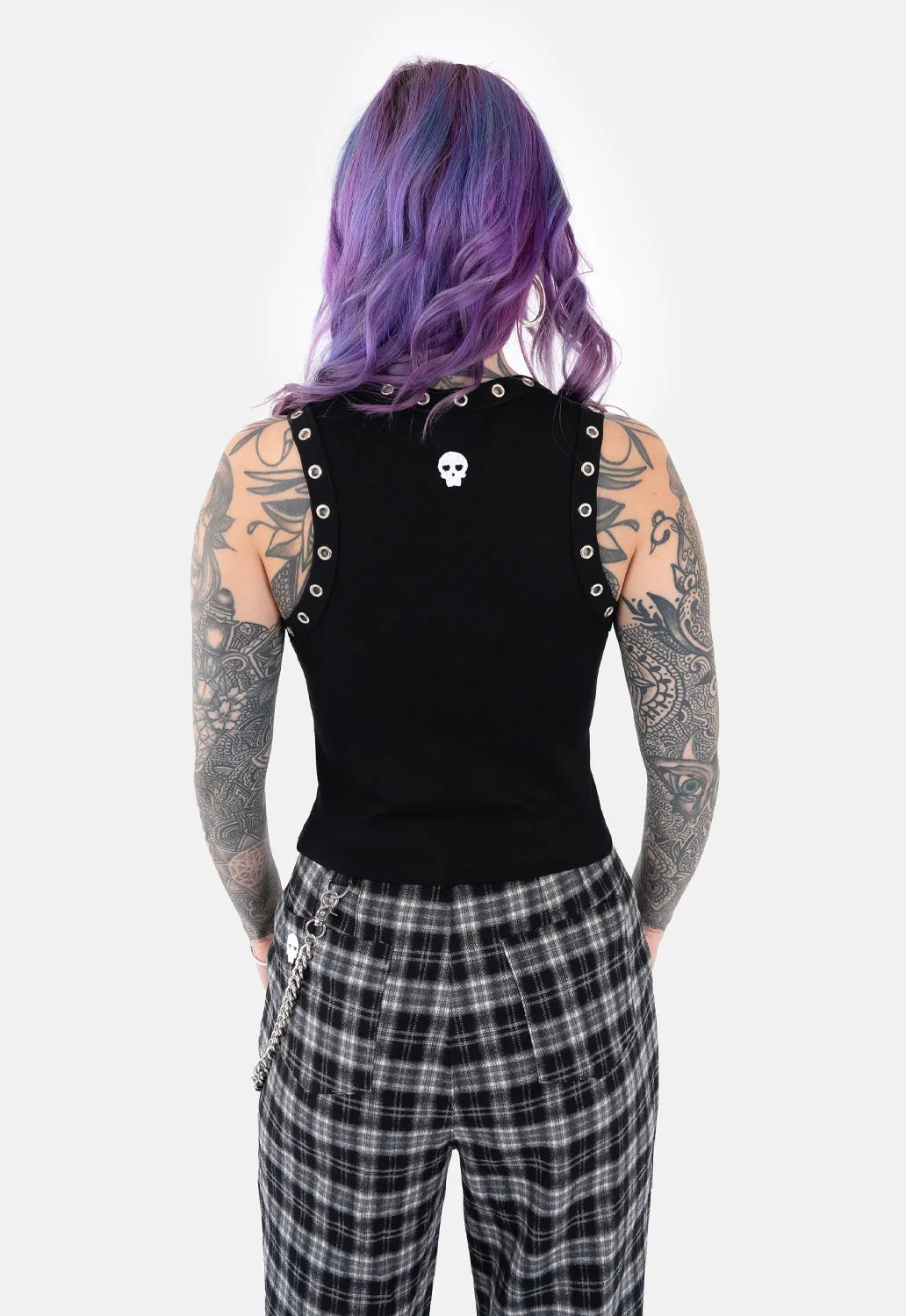 Ramona Ribbed Eyelette Tank Top sold by Damaged Society product image thumbnail 3