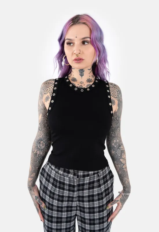 Ramona Ribbed Eyelette Tank Top sold by Damaged Society