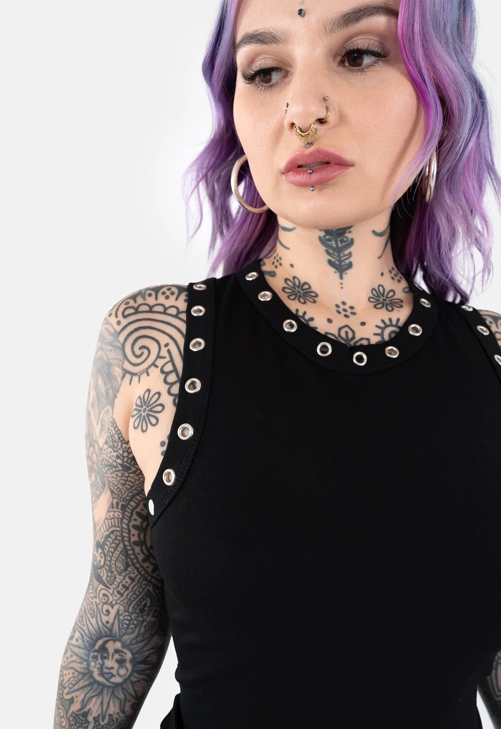 Ramona Ribbed Eyelette Tank Top sold by Damaged Society product image thumbnail 2