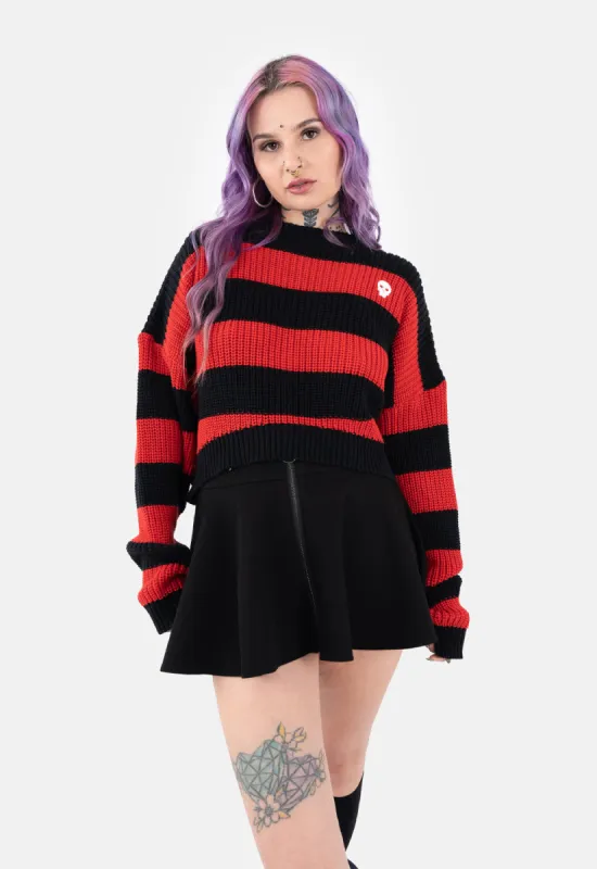 Rose Striped Cropped Knit sold by Damaged Society