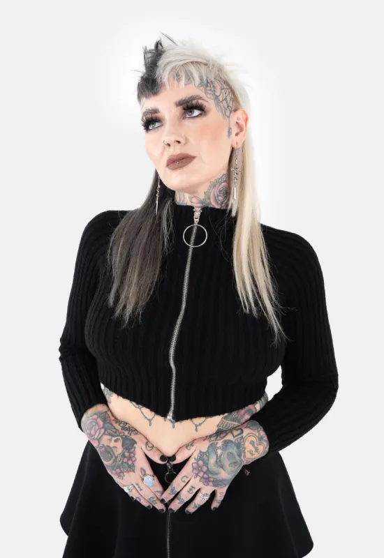 Bonnie Zip Through Long Sleeved Knit sold by Damaged Society