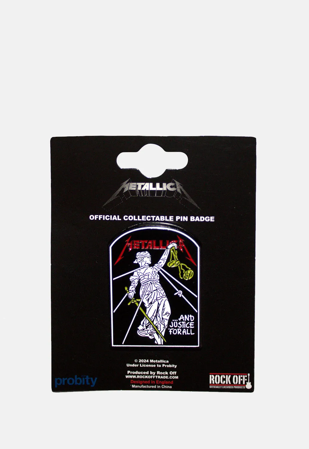 And Justice For All Tombstone Pin Badge sold by Damaged Society
