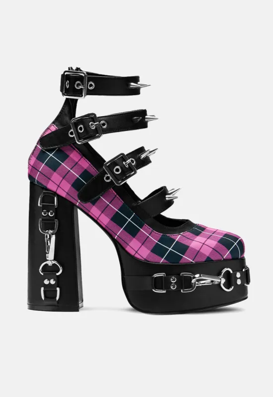 Wasted Reasons Platform Chain Heels sold by Damaged Society