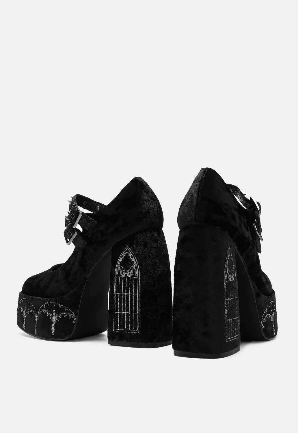Lady Menace Grunge Crushed Velvet Heels sold by Damaged Society product image thumbnail 3