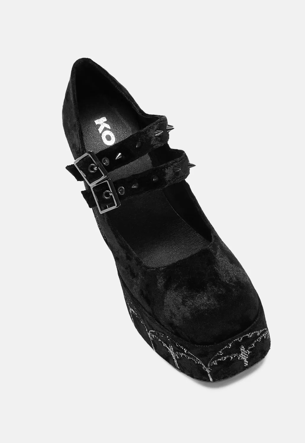Lady Menace Grunge Crushed Velvet Heels sold by Damaged Society product image thumbnail 5