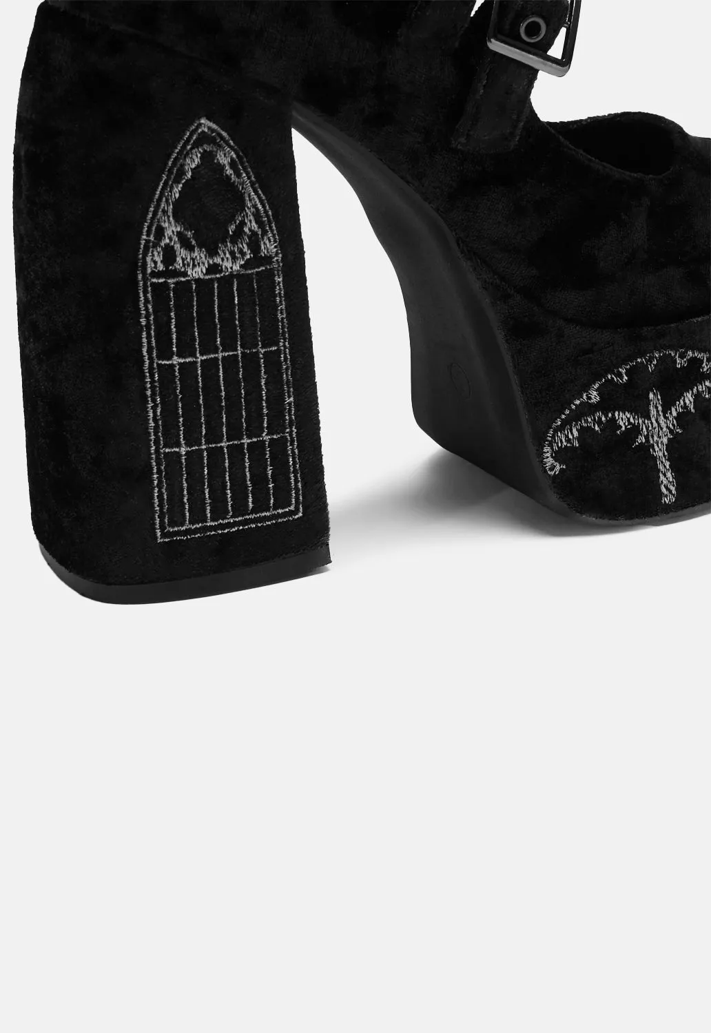 Lady Menace Grunge Crushed Velvet Heels sold by Damaged Society product image thumbnail 4