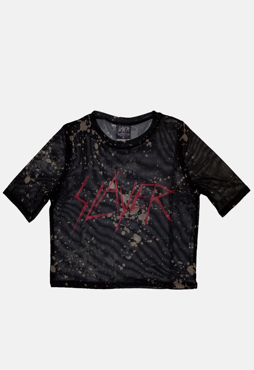 Scratchy Logo Mesh Crop Top sold by Damaged Society