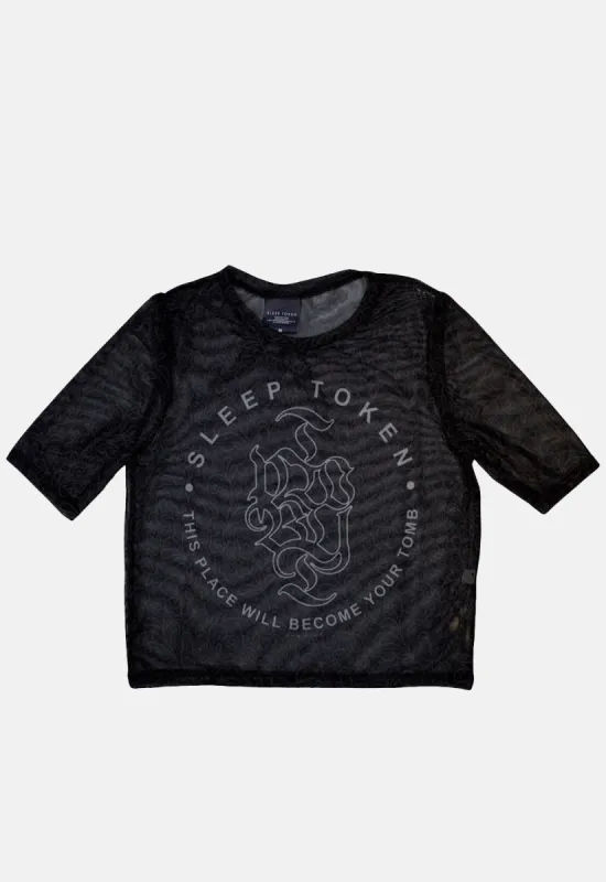 Tomb Mesh Crop Top sold by Damaged Society
