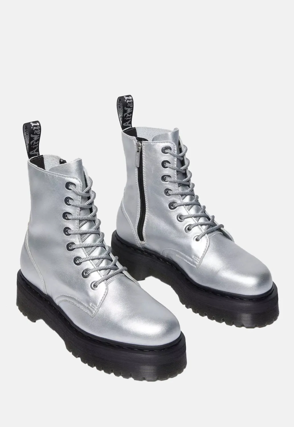Jadon Silver Smooth Leather Platform Boots sold by Damaged Society product image thumbnail 4