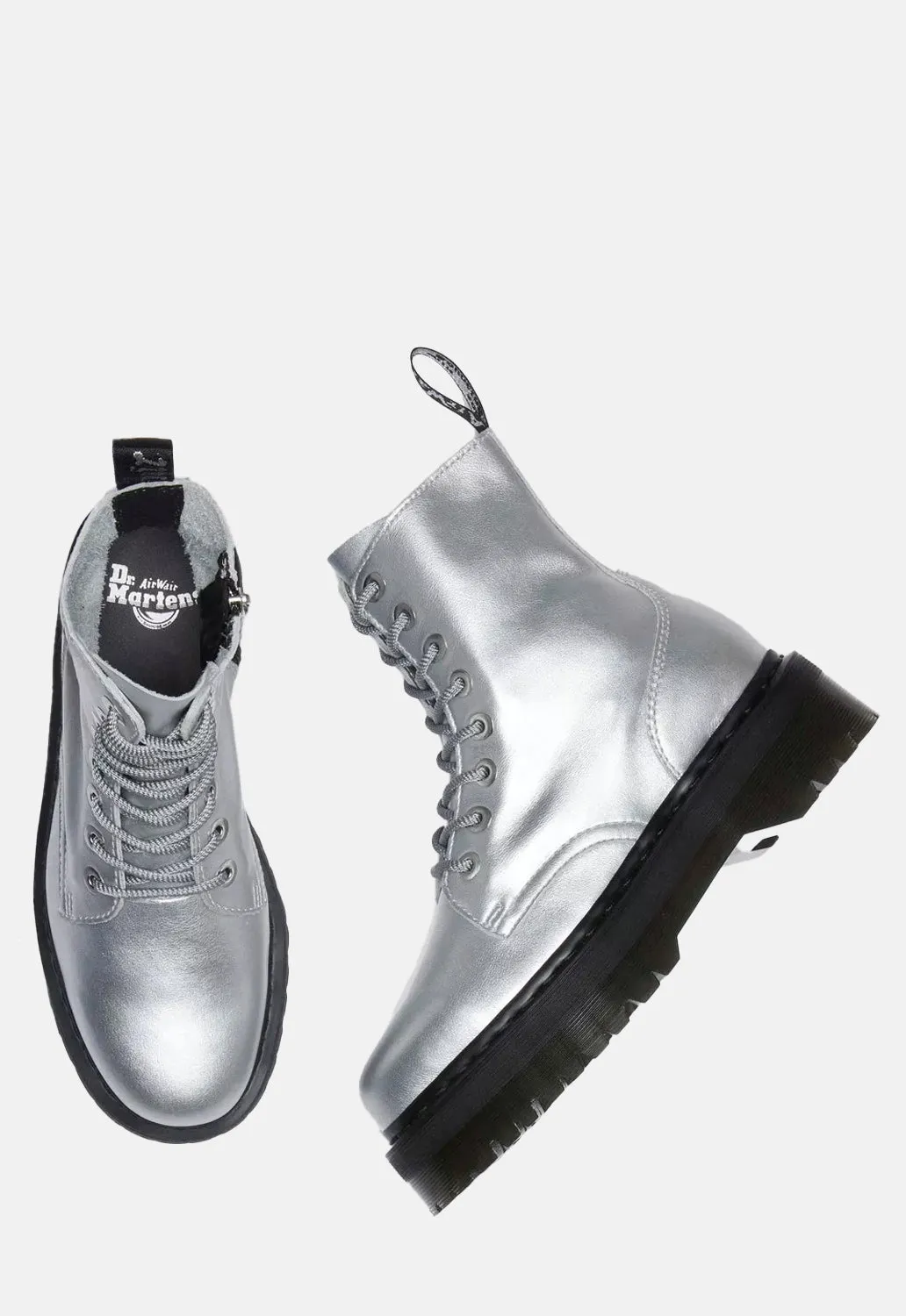 Jadon Silver Smooth Leather Platform Boots sold by Damaged Society product image thumbnail 3