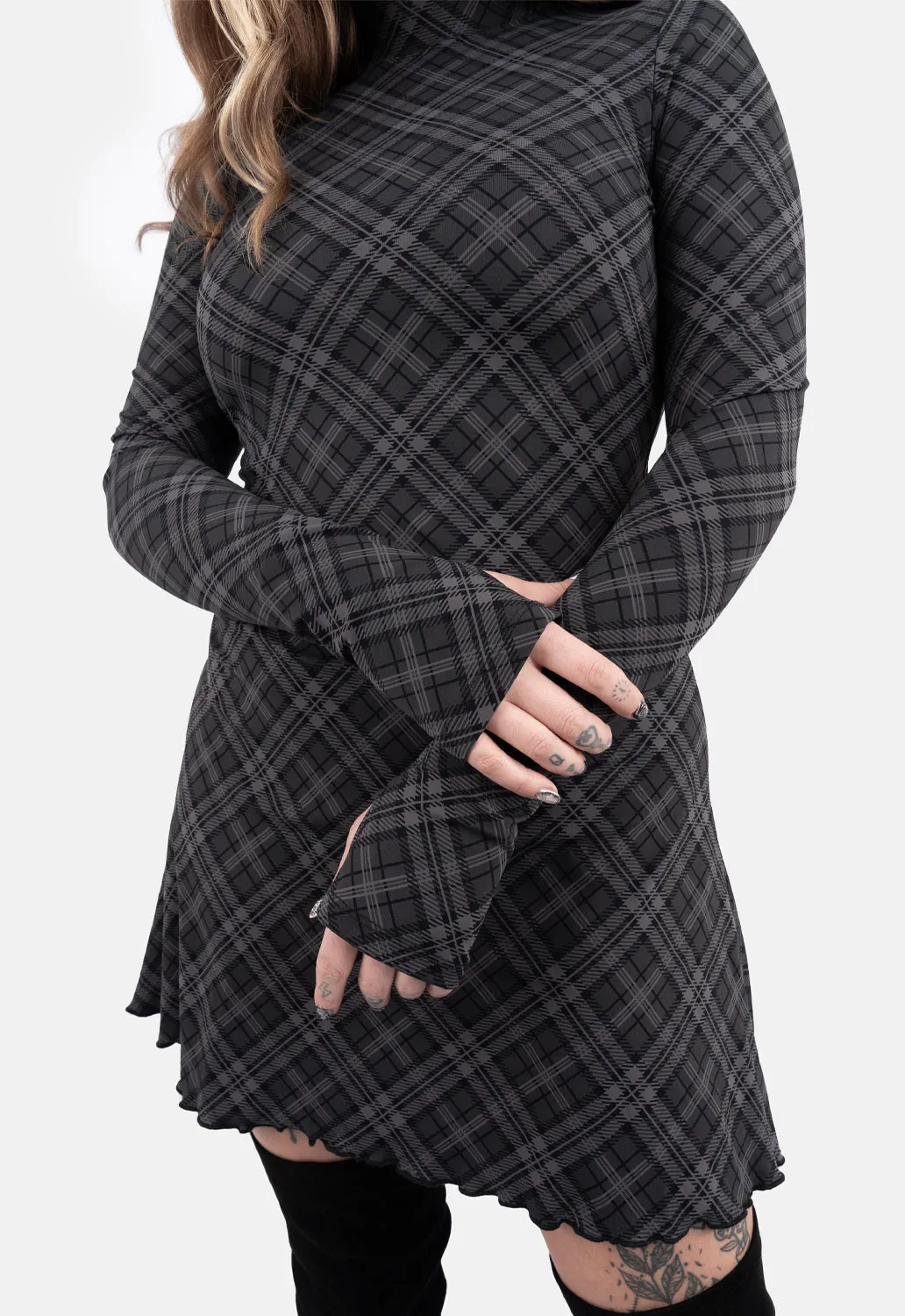 Margot Check Mini Dress sold by Damaged Society product image thumbnail 4