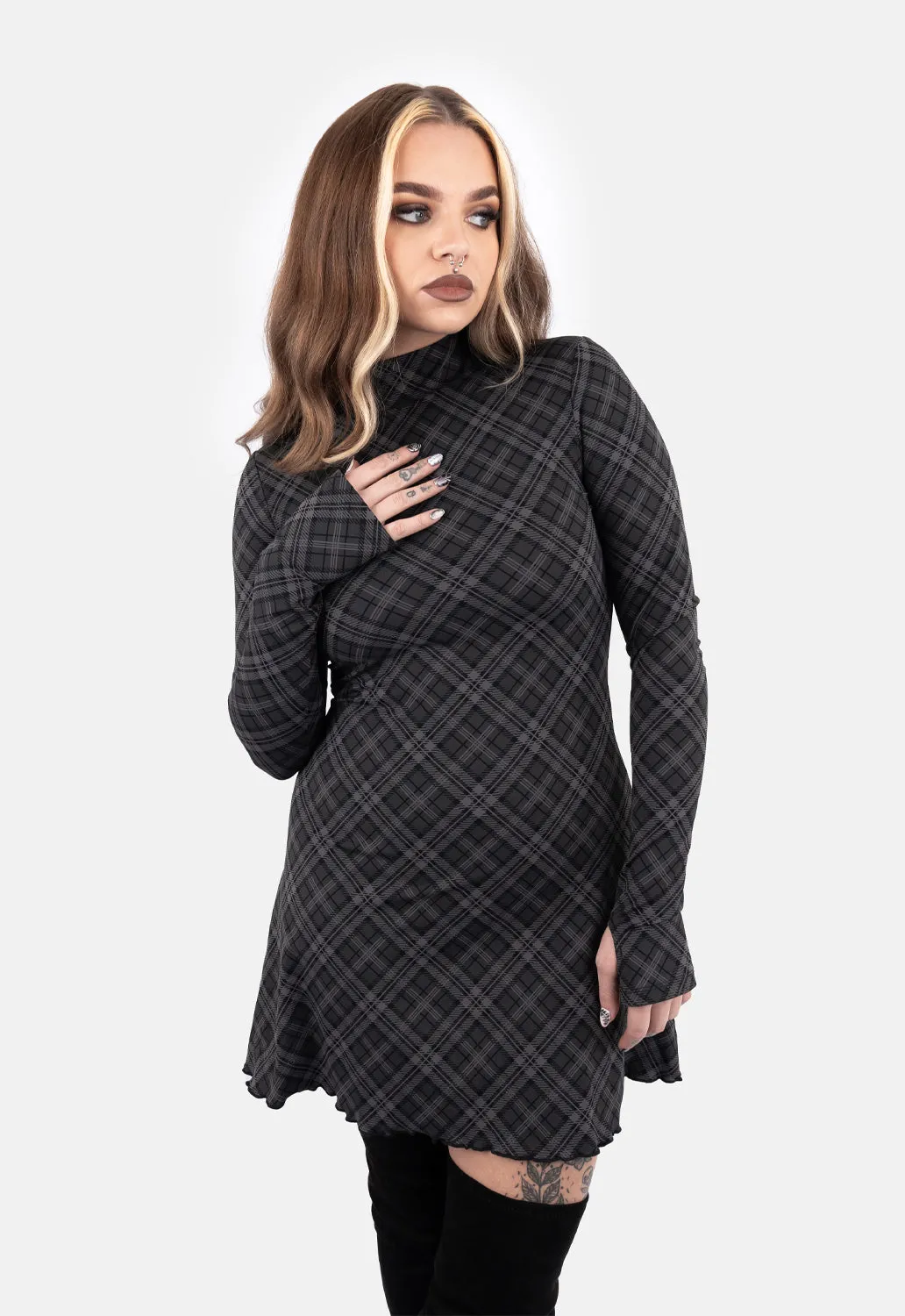 Margot Check Mini Dress sold by Damaged Society