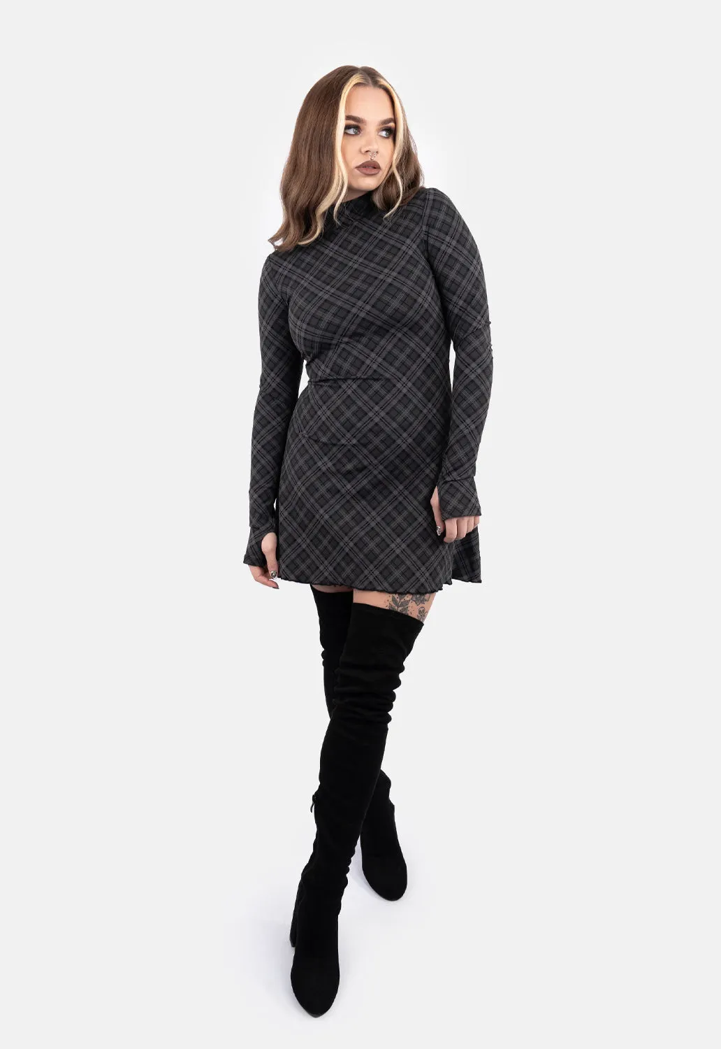 Margot Check Mini Dress sold by Damaged Society product image thumbnail 2