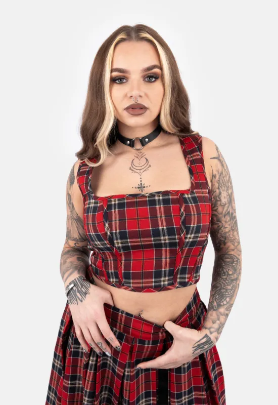 Vivienne Check Corset Top sold by Damaged Society