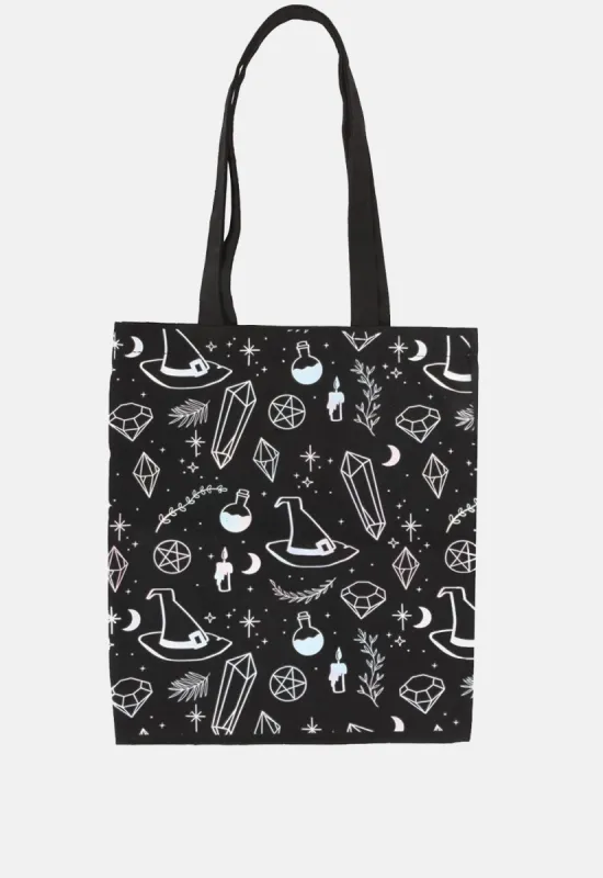 Crystal Witch Tote Bag sold by Damaged Society