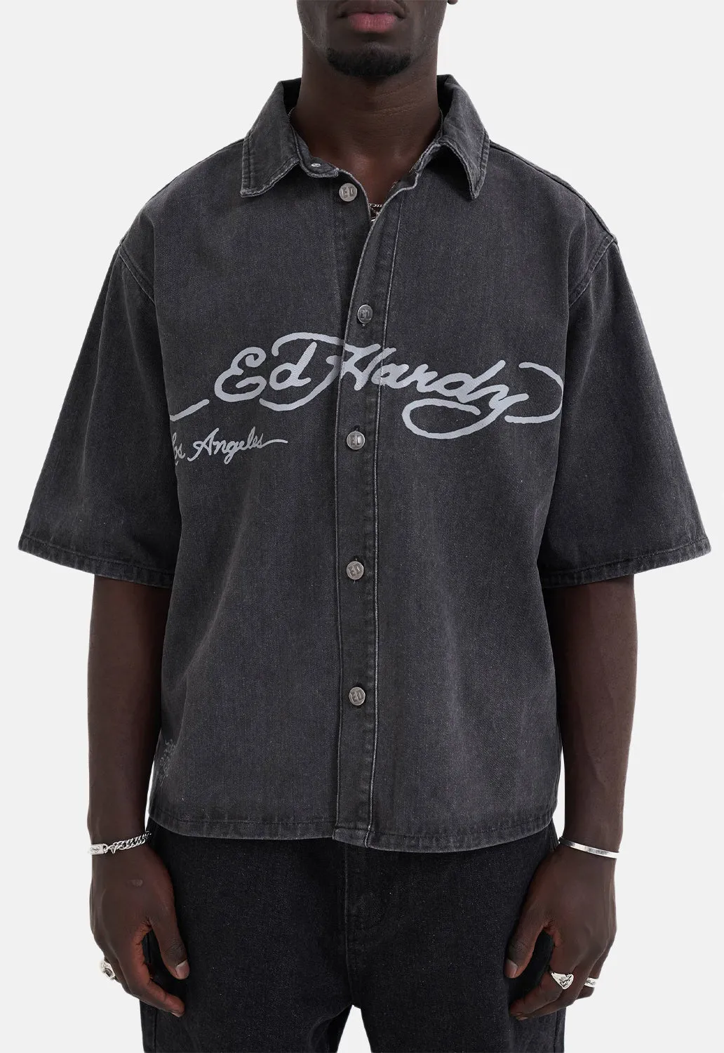 Eagle Stars Relax Denim Shirt sold by Damaged Society product image thumbnail 3