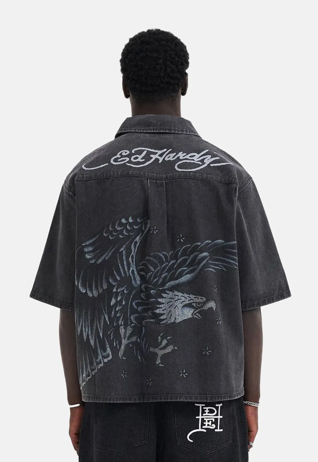 Eagle Stars Relax Denim Shirt sold by Damaged Society product image thumbnail 2
