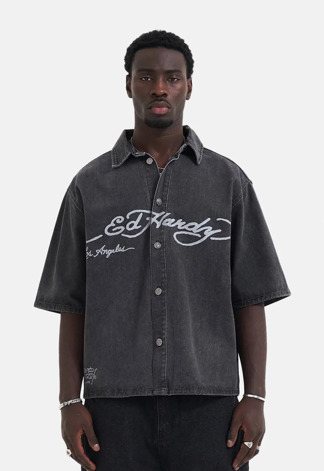 Eagle Stars Relax Denim Shirt sold by Damaged Society