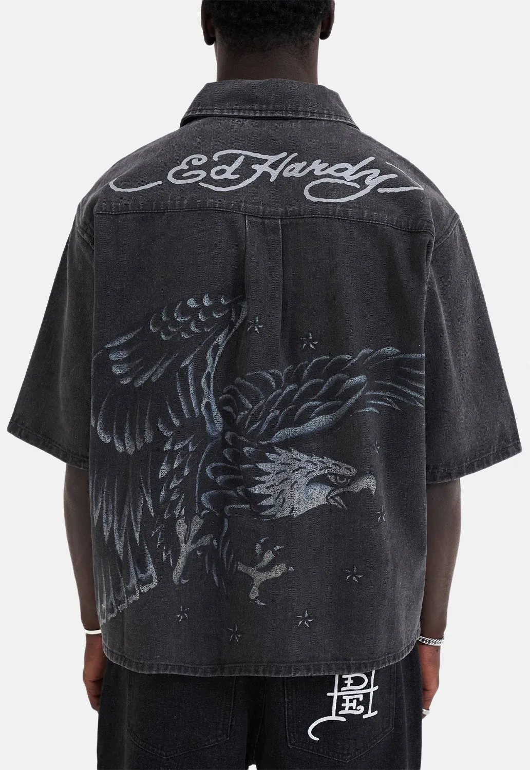 Eagle Stars Relax Denim Shirt sold by Damaged Society product image thumbnail 4