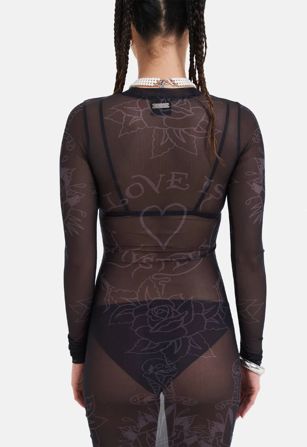 Love Is Mystery Mesh Dress sold by Damaged Society product image thumbnail 5