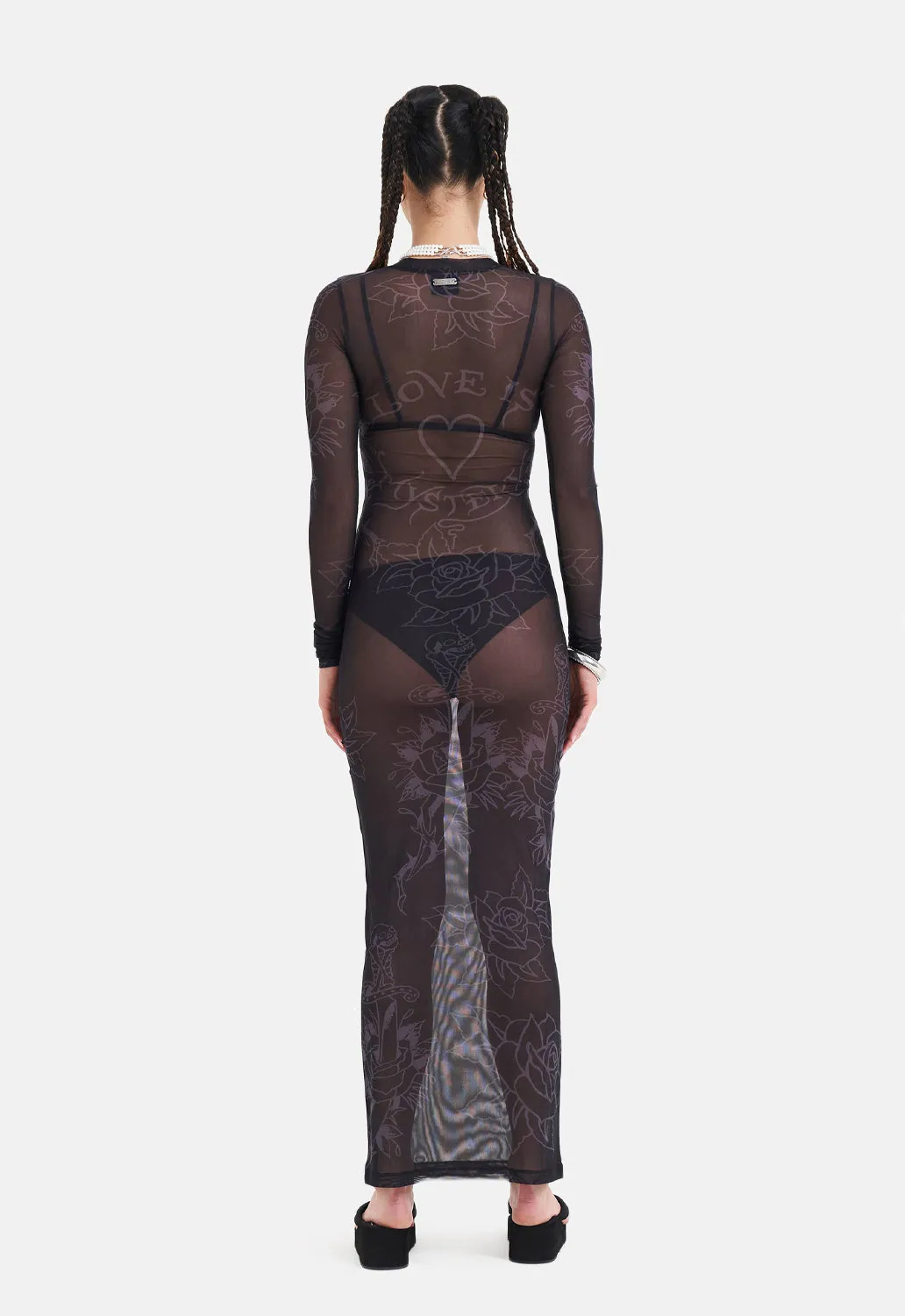 Love Is Mystery Mesh Dress sold by Damaged Society product image thumbnail 2