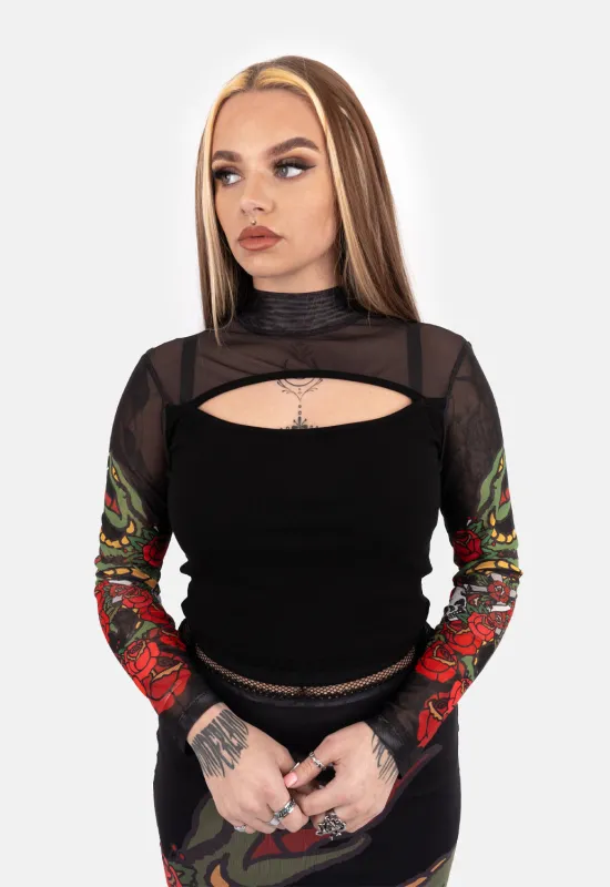 Peggy Front Cut Out Top sold by Damaged Society