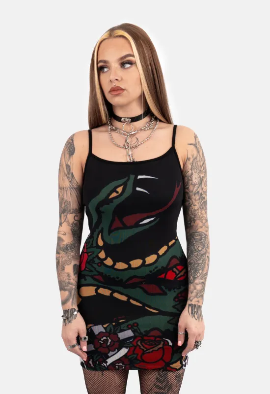 Donna Mesh Printed Slip Dress sold by Damaged Society