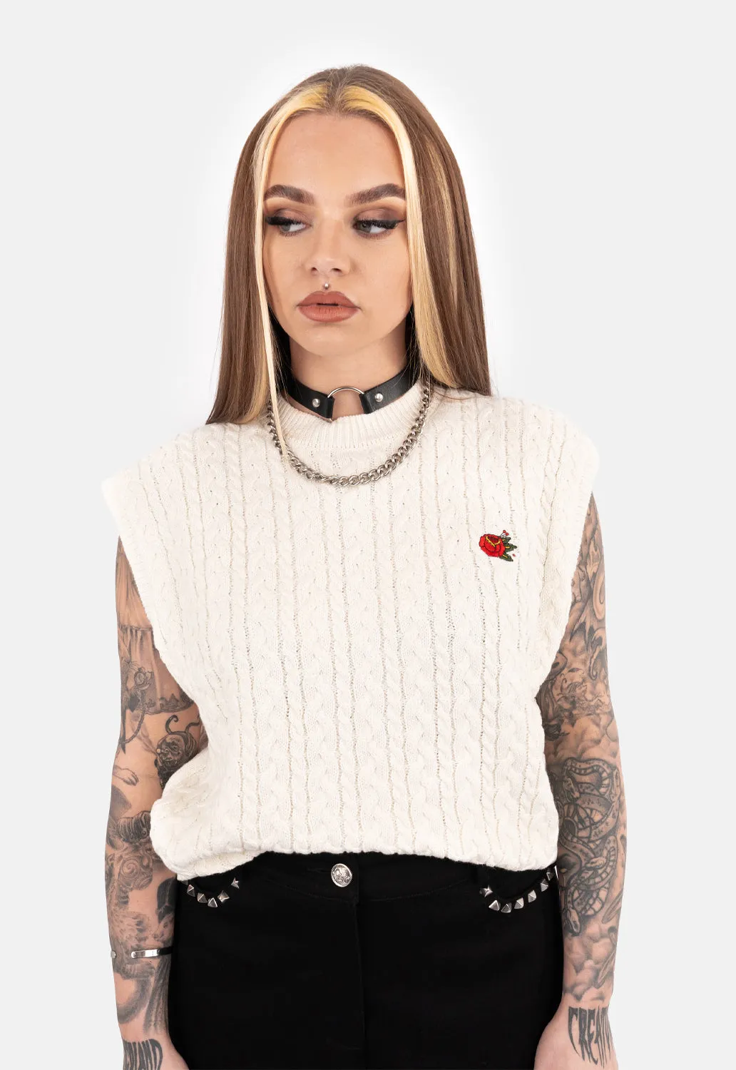 Franklin Oversized Knit Vest sold by Damaged Society