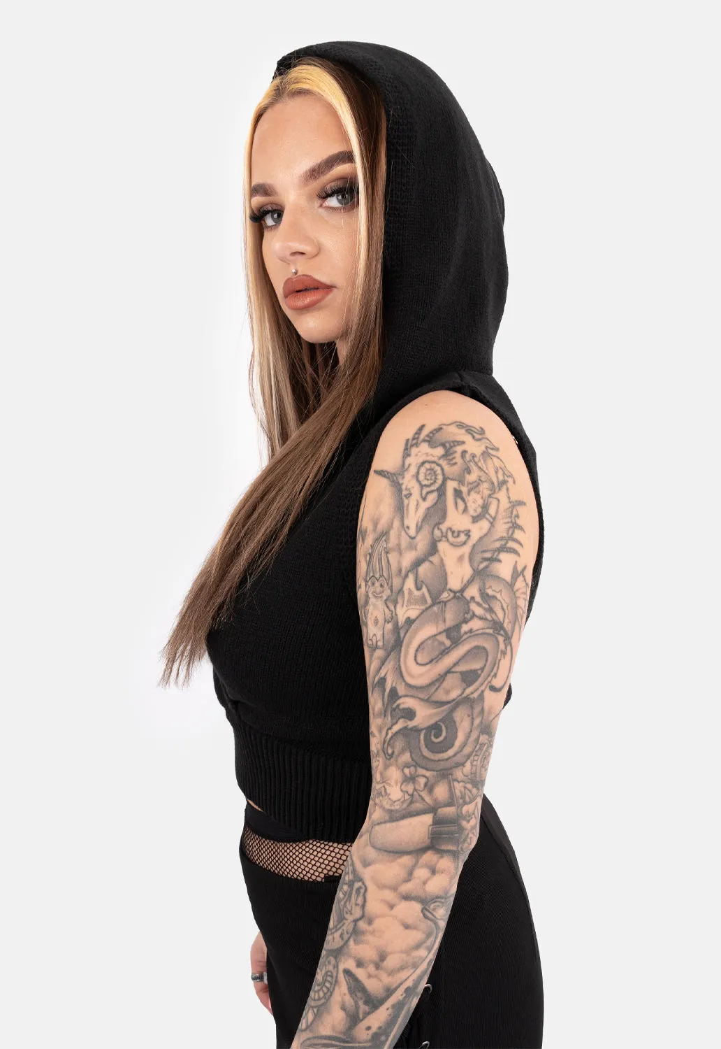 Grace Hooded Cropped Knit sold by Damaged Society product image thumbnail 5