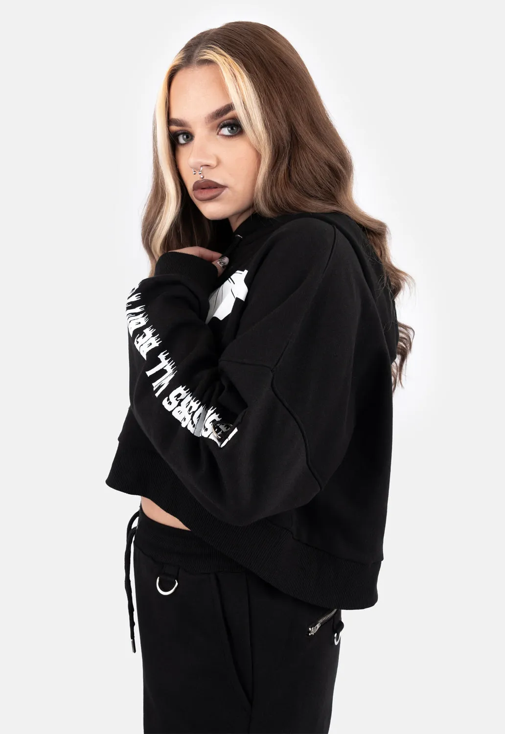 Drusilla Cropped Hoodie sold by Damaged Society product image thumbnail 4