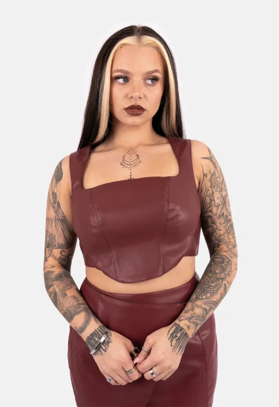 Lilith PU Corset Top sold by Damaged Society