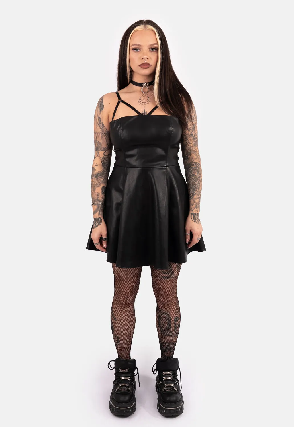 Belladonna PU Strap Mini Dress sold by Damaged Society product image thumbnail 2