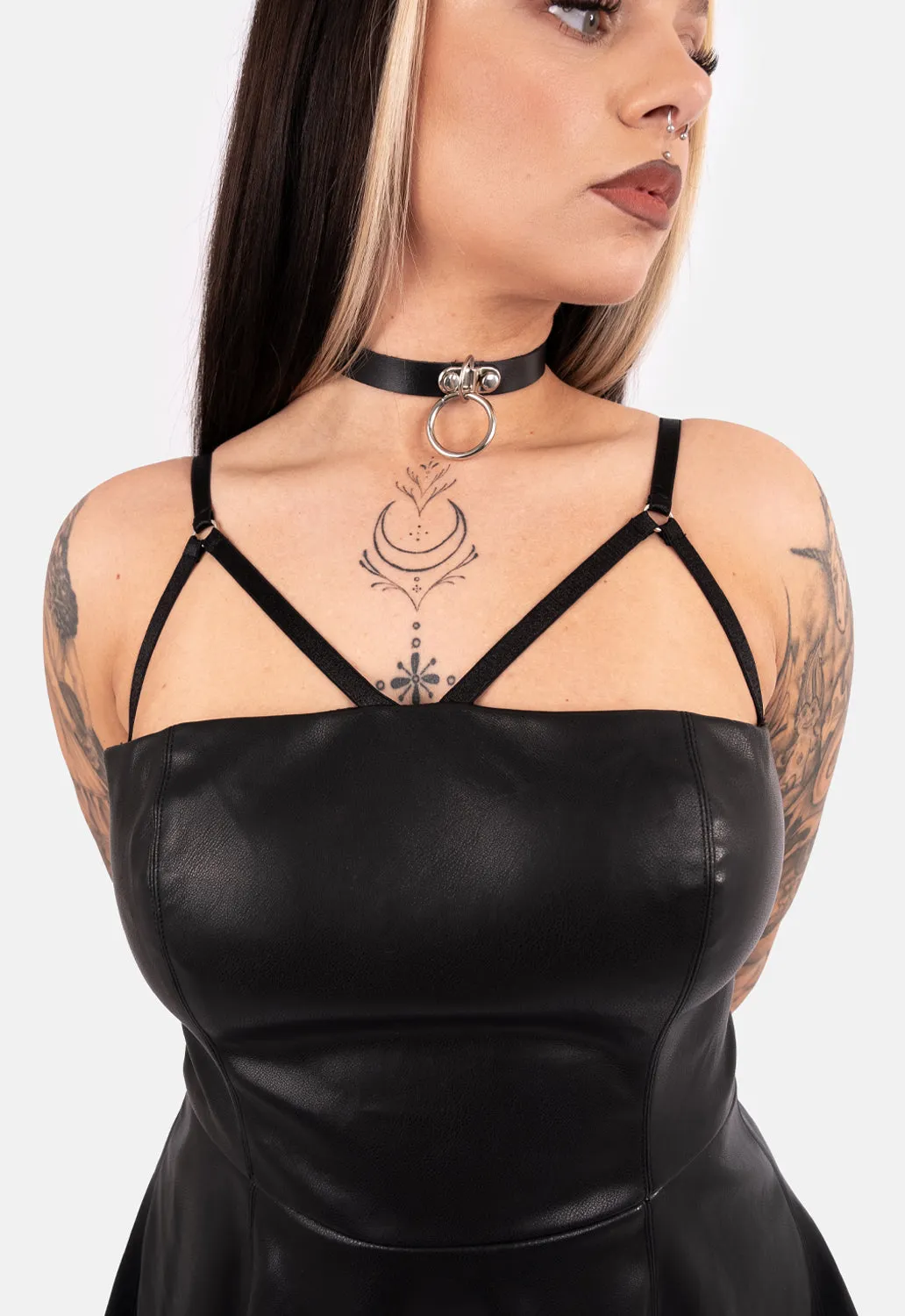 Belladonna PU Strap Mini Dress sold by Damaged Society product image thumbnail 3