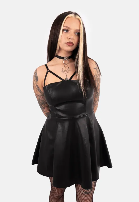 Belladonna PU Strap Mini Dress sold by Damaged Society