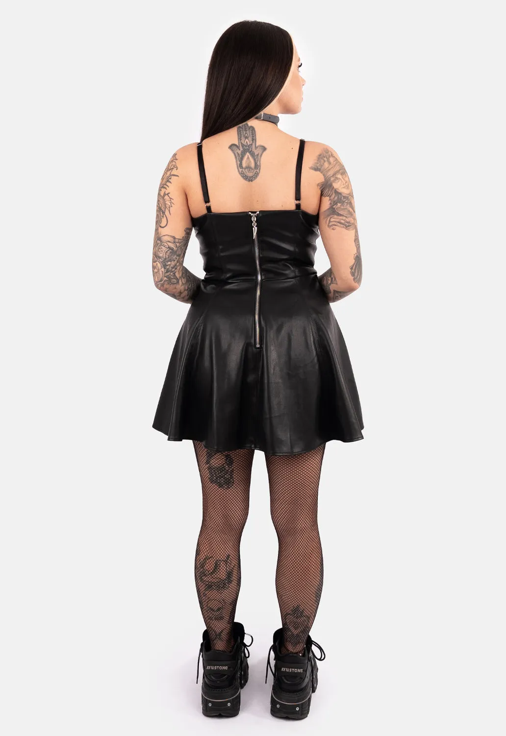 Belladonna PU Strap Mini Dress sold by Damaged Society product image thumbnail 4