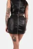 Ares Wrap PU Mini Skirt sold by Damaged Society