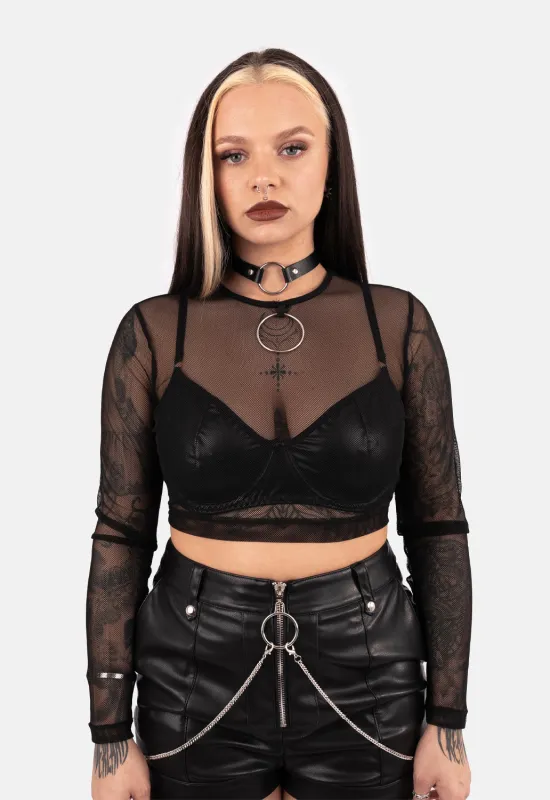 Bella Fishnet Top sold by Damaged Society