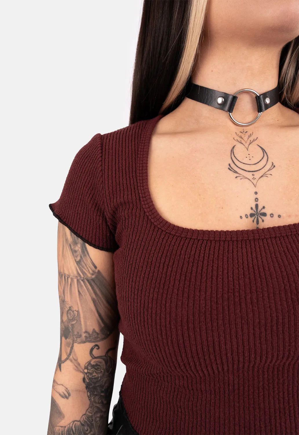 Pandora Ribbed Cap Sleeve Top sold by Damaged Society product image thumbnail 4