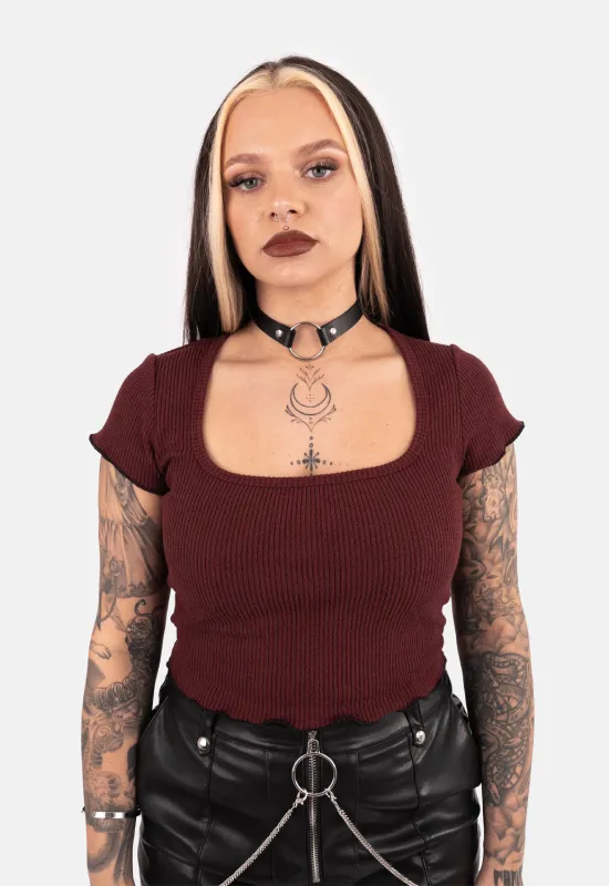 Pandora Ribbed Cap Sleeve Top sold by Damaged Society