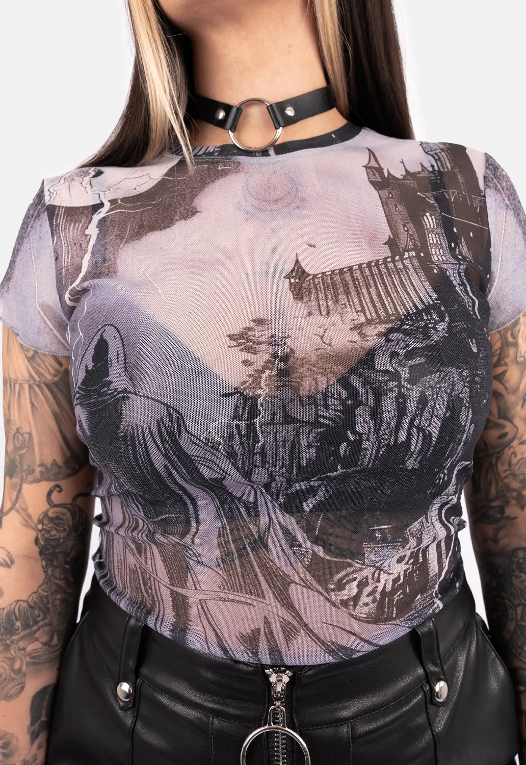 Buffy Cap Sleeve Mesh Top sold by Damaged Society product image thumbnail 3