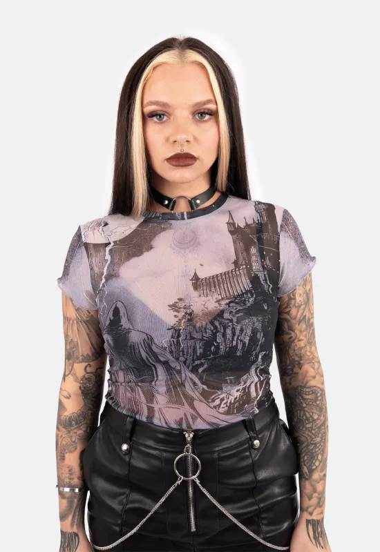 Buffy Cap Sleeve Mesh Top sold by Damaged Society