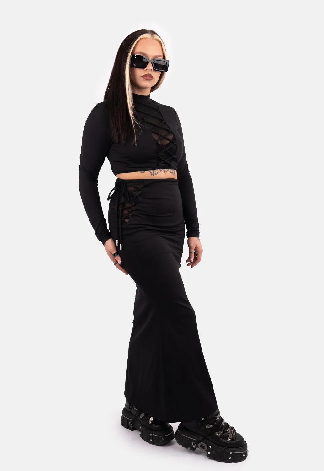 Rosario Lace Up Maxi Skirt sold by Damaged Society product image thumbnail 2