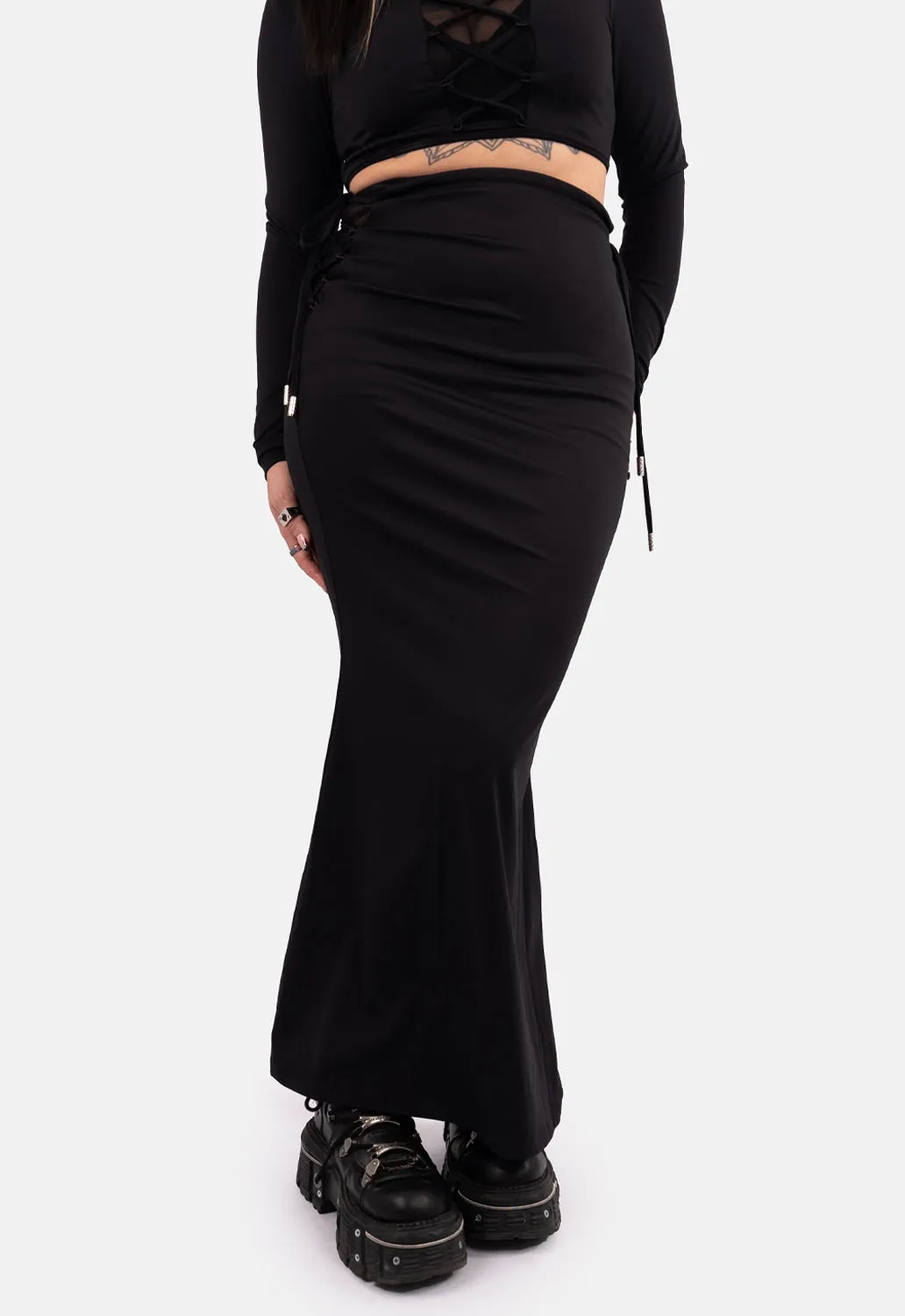 Rosario Lace Up Maxi Skirt sold by Damaged Society product image thumbnail 3