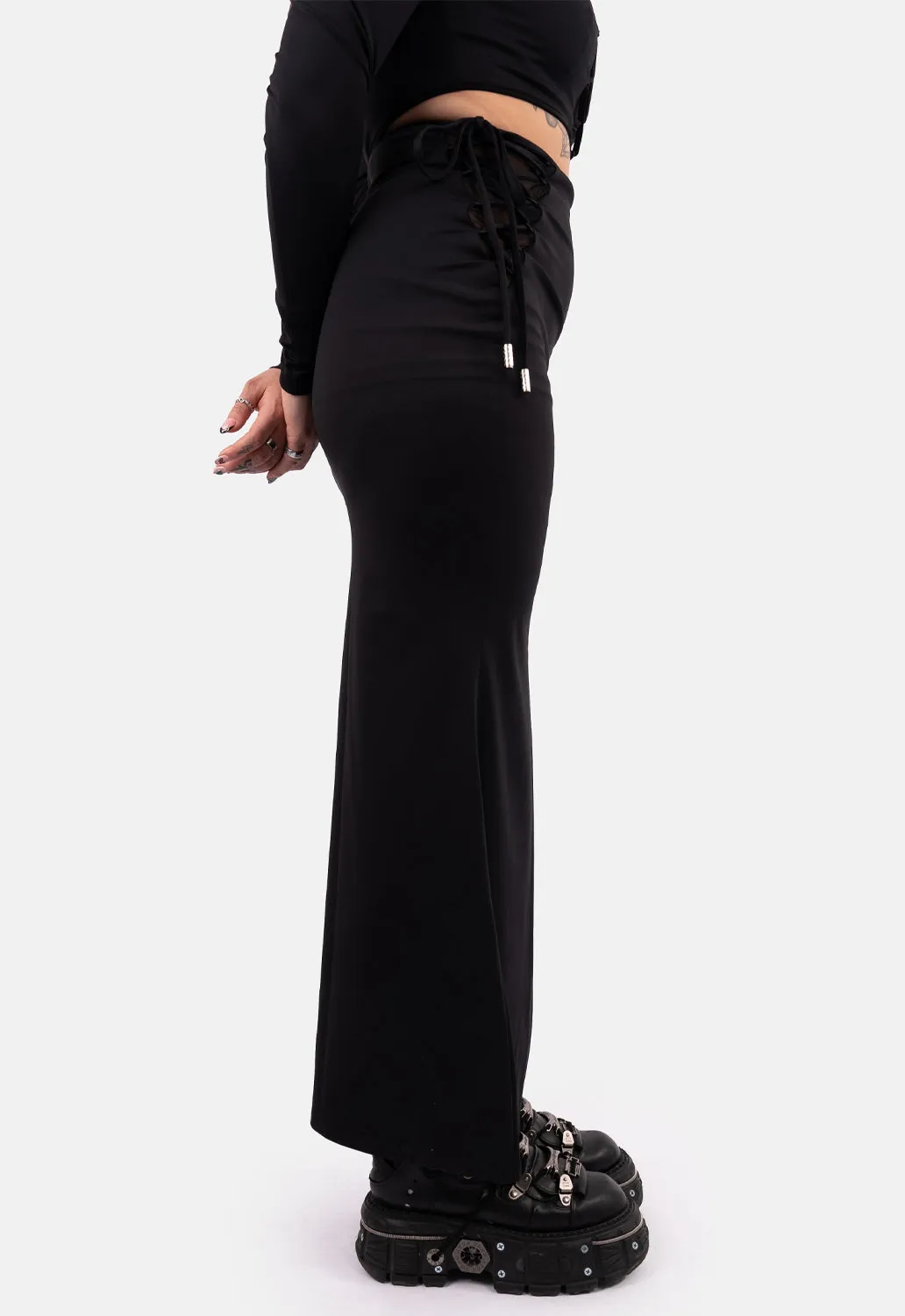 Rosario Lace Up Maxi Skirt sold by Damaged Society