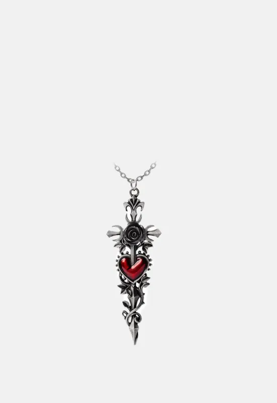 Cross Of Dark Kiss Necklace sold by Damaged Society