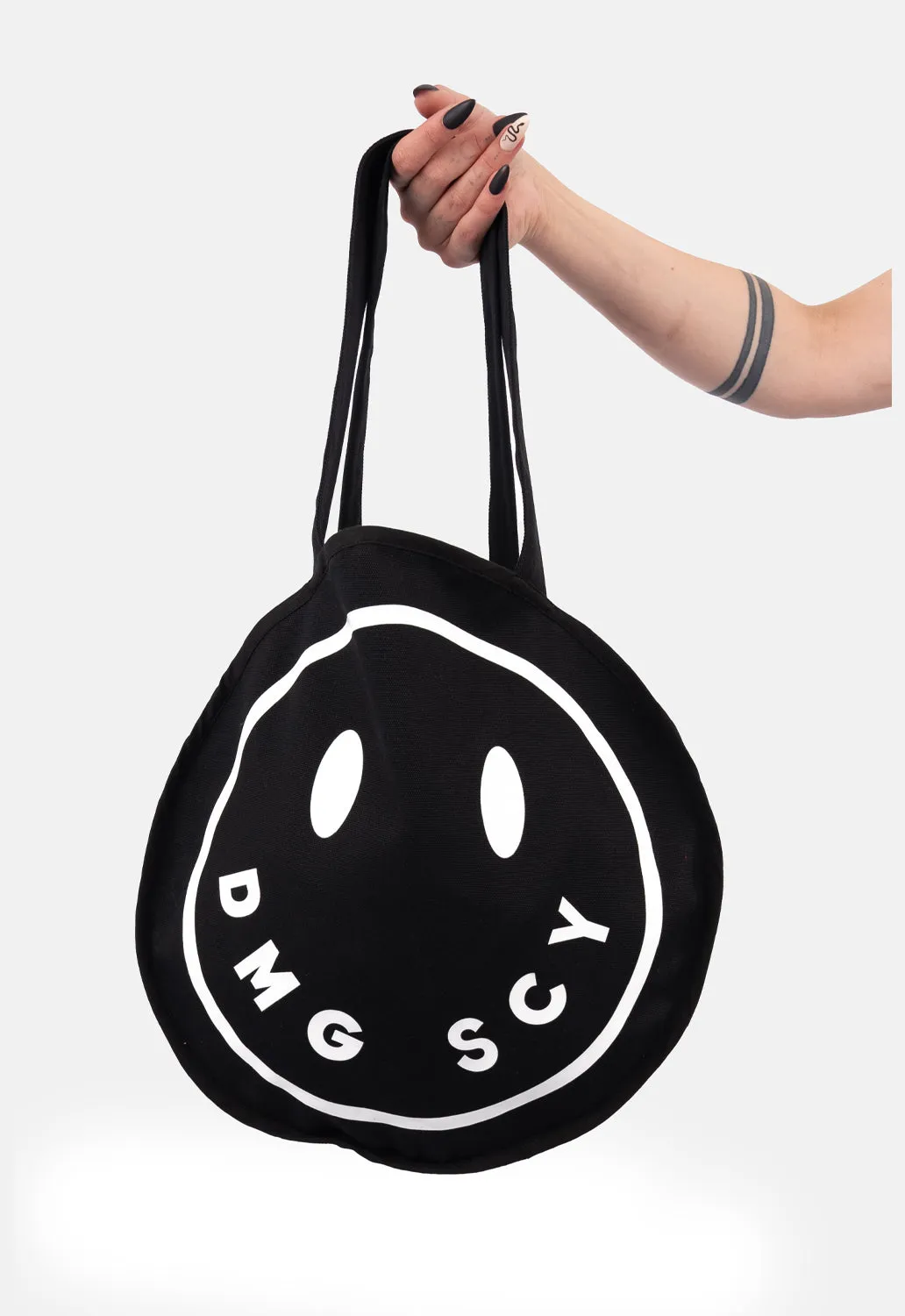 Smiley Circle Tote Bag sold by Damaged Society