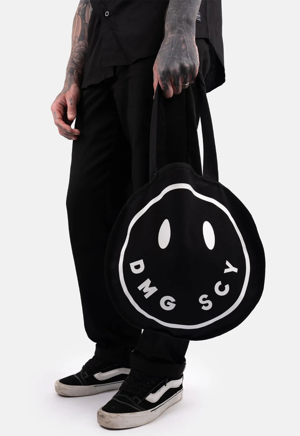 Smiley Circle Tote Bag sold by Damaged Society product image thumbnail 4
