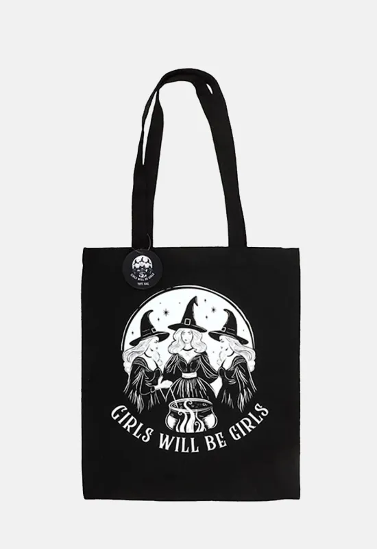 Girls Will Be Girls Tote Bag sold by Damaged Society