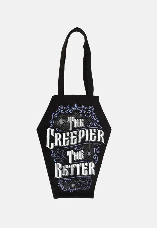 Creepier Coffin Tote Bag sold by Damaged Society